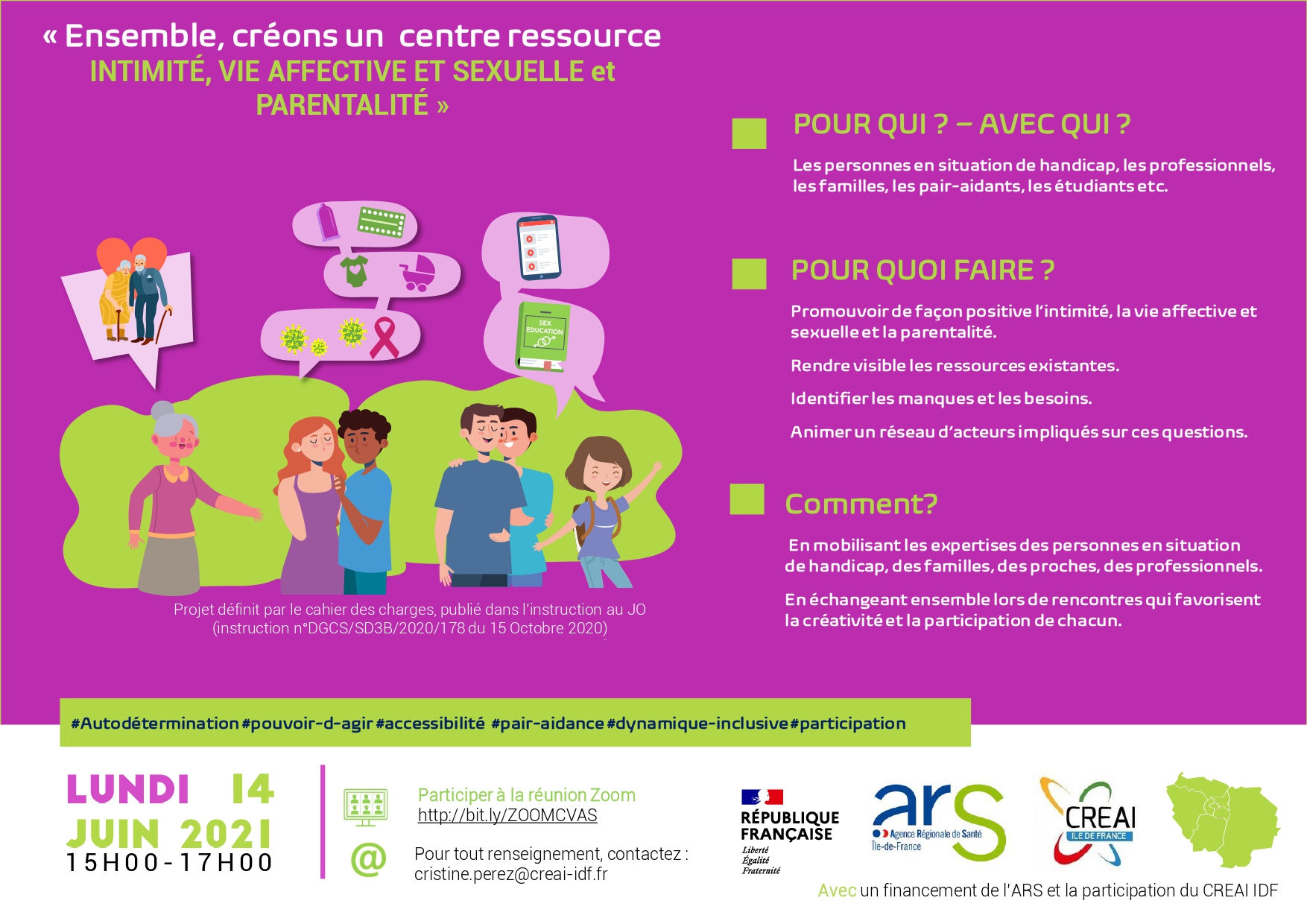 Affiche centre ressource Intimité Vie affective et amoureuse et Parentalité