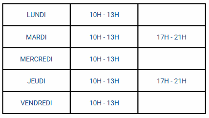 Horaires hotline intimagir